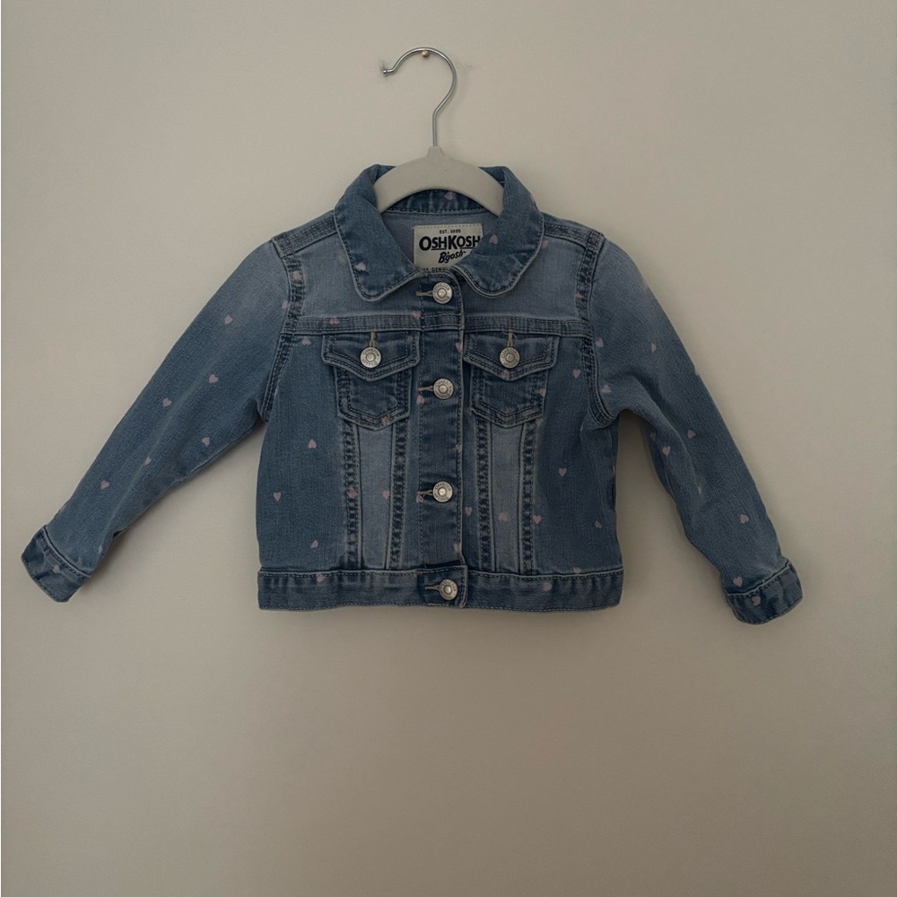 OshKosh B'gosh Light Blue Denim Jacket with Pink Heart Print